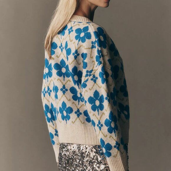 Maeve Graphic Intarsia Cardigan Sweater - Picture 4 of 4